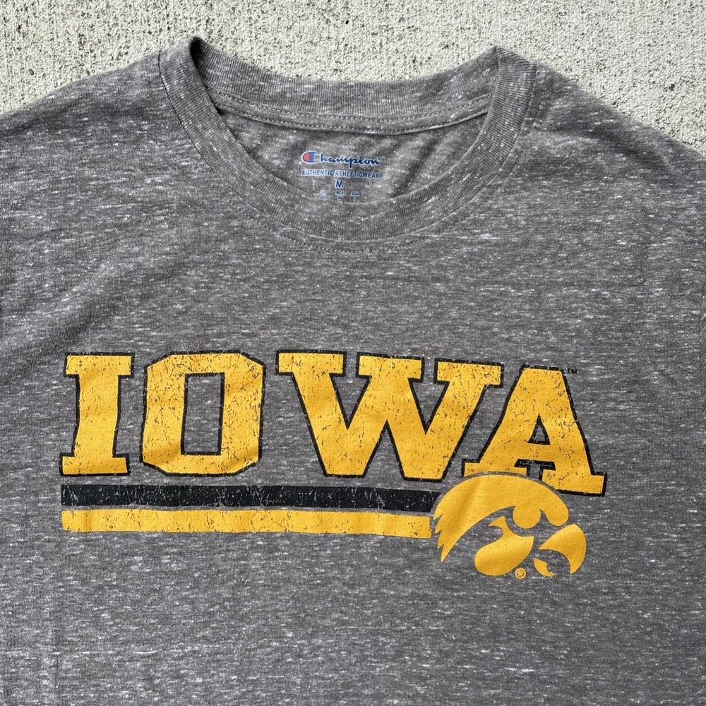 Men's Champion Iowa Hawkeyes‎ T-shirt, size Medium, Gray - Picture 2 of 5